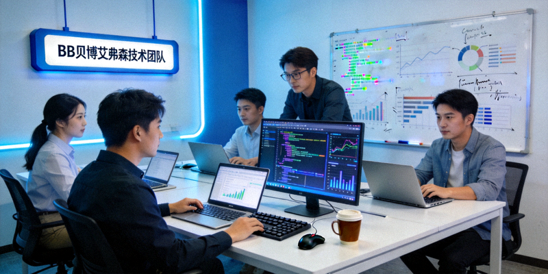 BB贝博艾弗森技术团队进行数据分析与开发的专业工作场景
